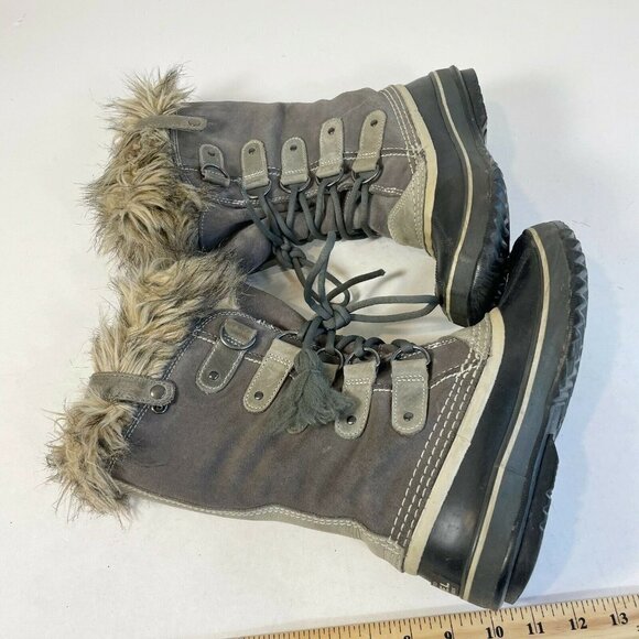 Sorel Women Joan of Artic Winter Snow Boots Gray Size 6 Waterproof Suede Fux Fur - Picture 10 of 12